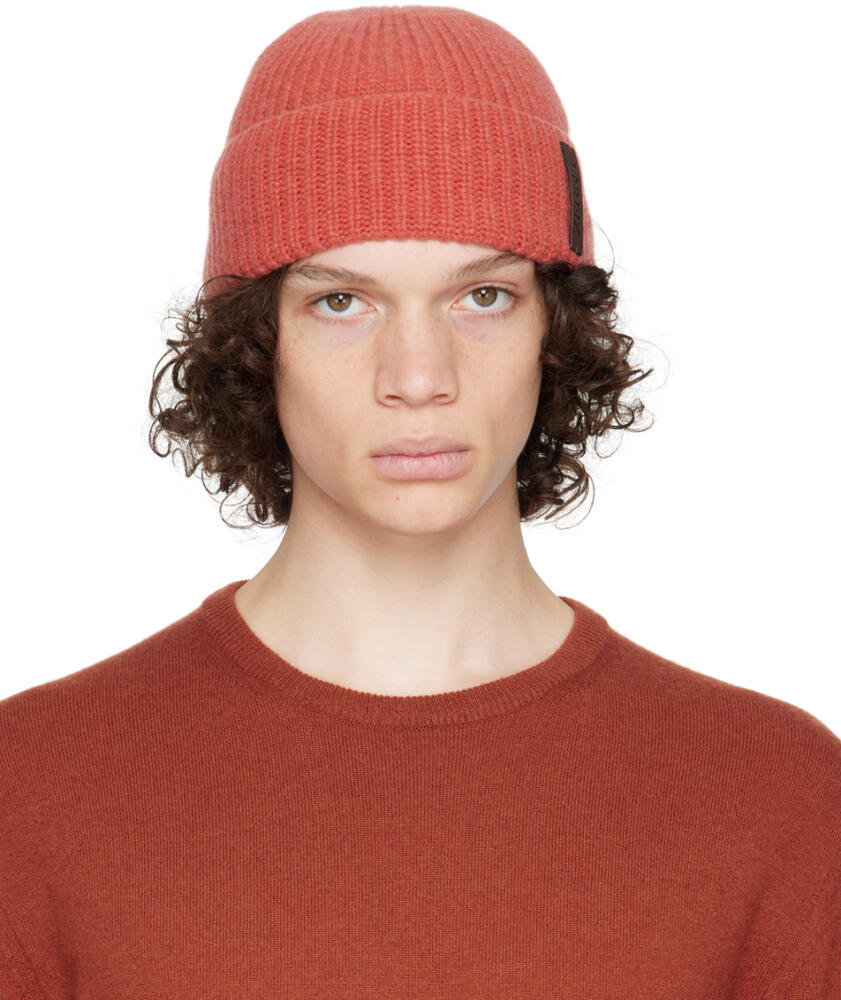 ZEGNA Orange Rolled Brim Beanie Cover