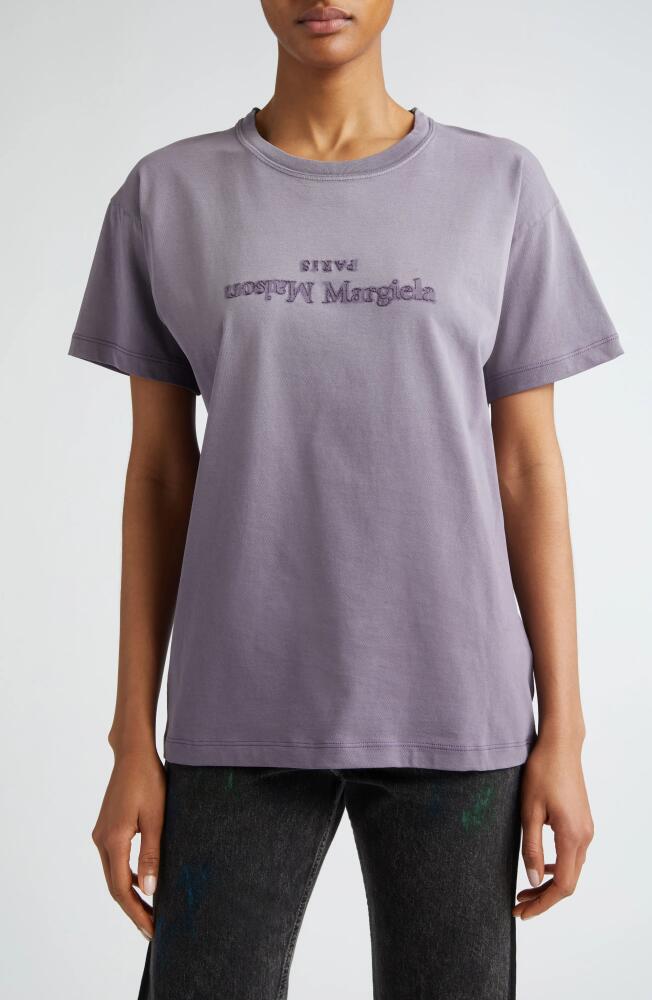 Maison Margiela Reverse Logo Cotton Jersey T-Shirt in Aubergine Cover