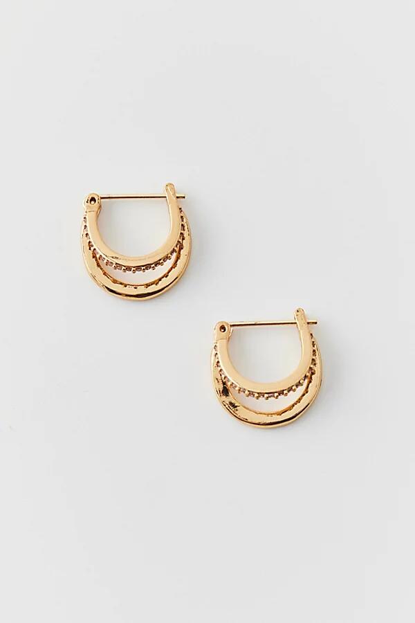 14k Gold Plated Double Hoop Earring in Gold Cover