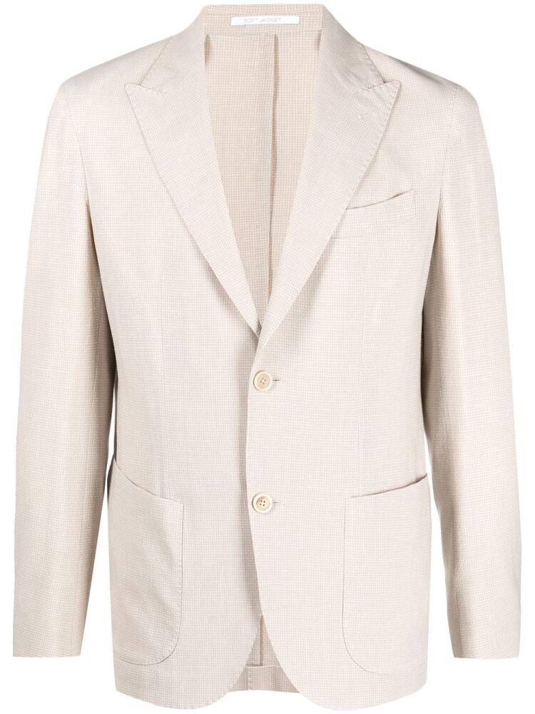 Eleventy single-breasted wool-blend blazer - Neutrals Cover