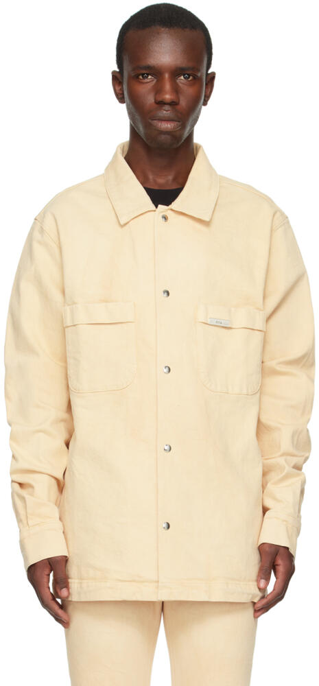 RTA Beige Samson Denim Shirt Cover