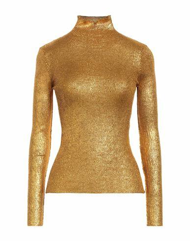 Roberto Collina Woman Turtleneck Gold Merino Wool, Polyester Cover