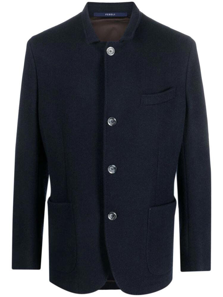 Fedeli single-breasted cashmere blazer - Blue Cover