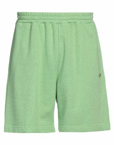 Msgm Man Shorts & Bermuda Shorts Green Cotton Cover