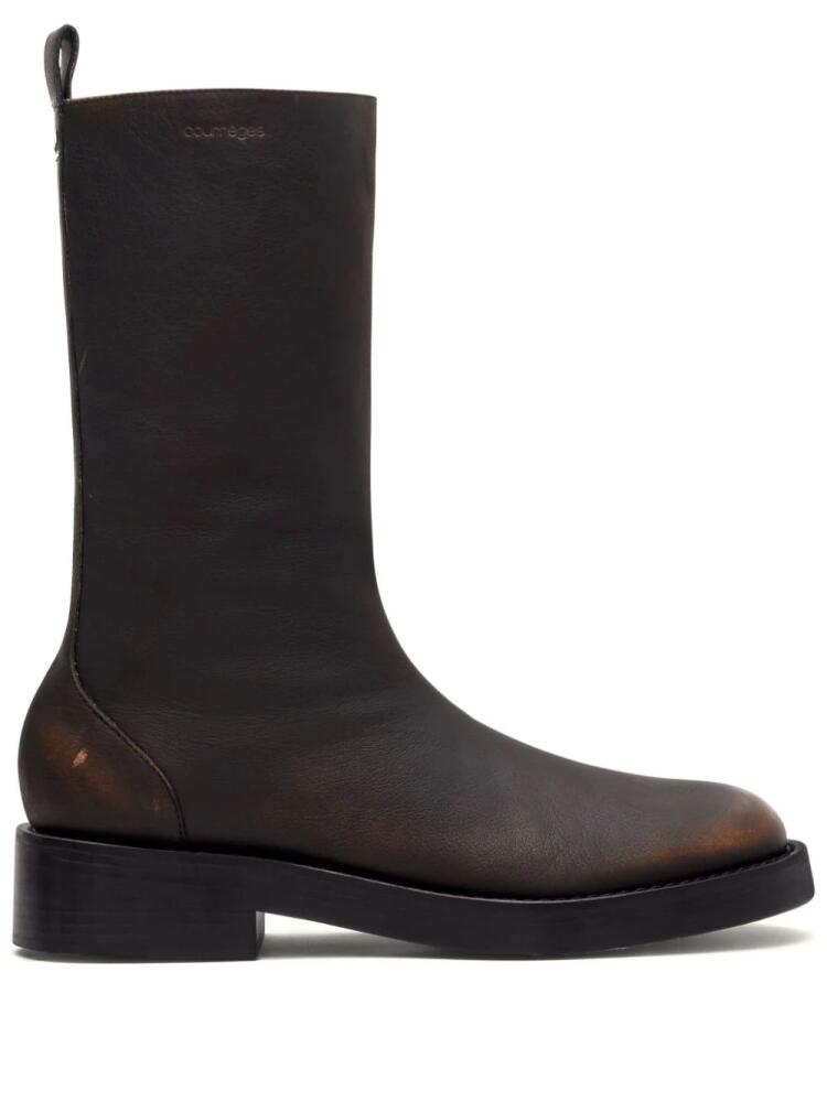 Courrèges Rider Patina leather boots - Brown Cover