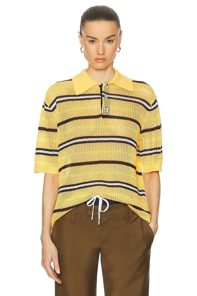 Zankov Fassbinder Stripes Polo in Mustard Cover