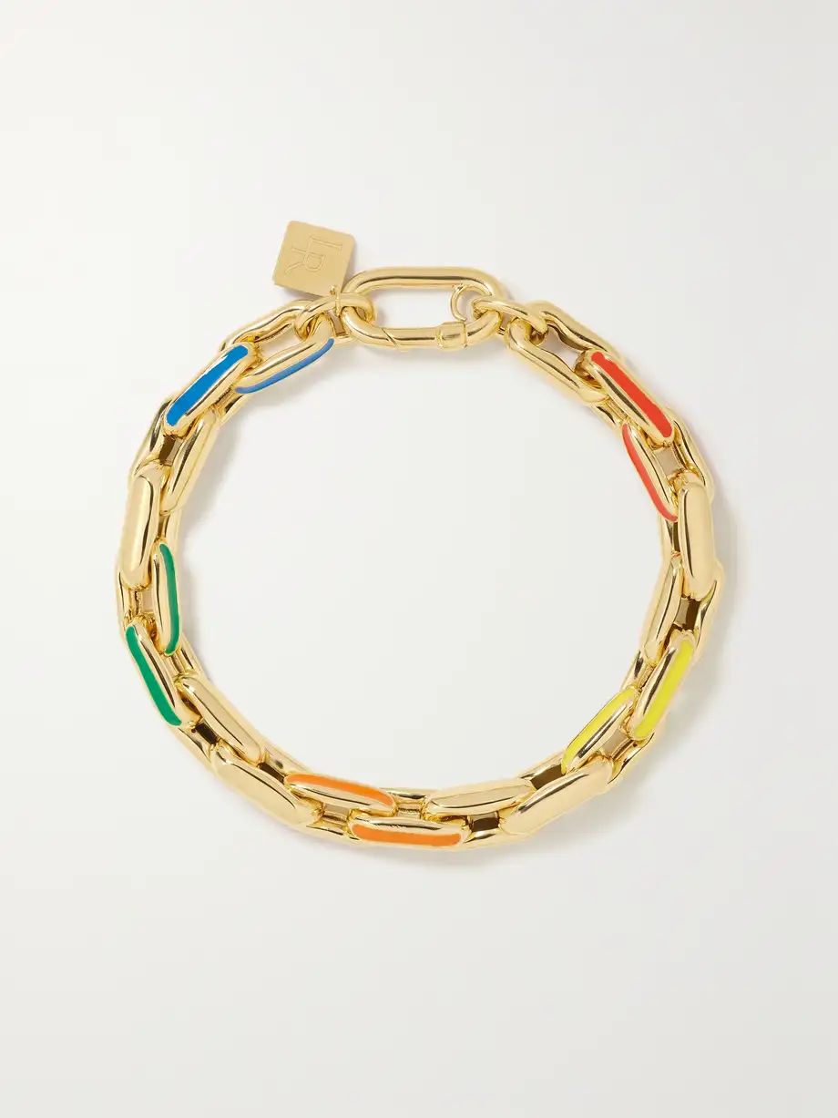 Lauren Rubinski - Small 14-karat Gold And Enamel Bracelet - Multi Cover