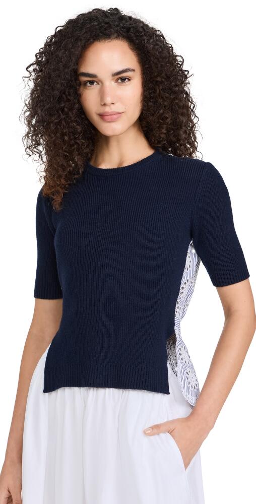 Sea Lennon Embroidery Combo Top Navy Cover