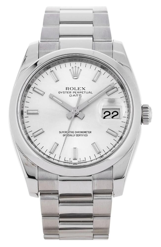 Watchfinder & Co. Rolex Preowned Oyster Perpetual Date Bracelet Watch, 34mm in Silver Cover