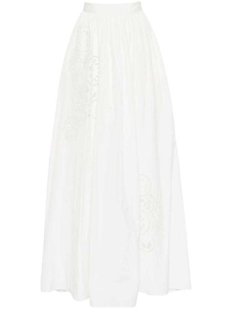 Elie Saab embroidered taffeta maxi skirt - White Cover