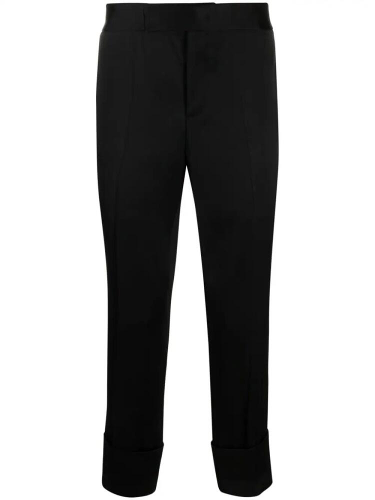 SAPIO slim-cut satin trousers - Black Cover