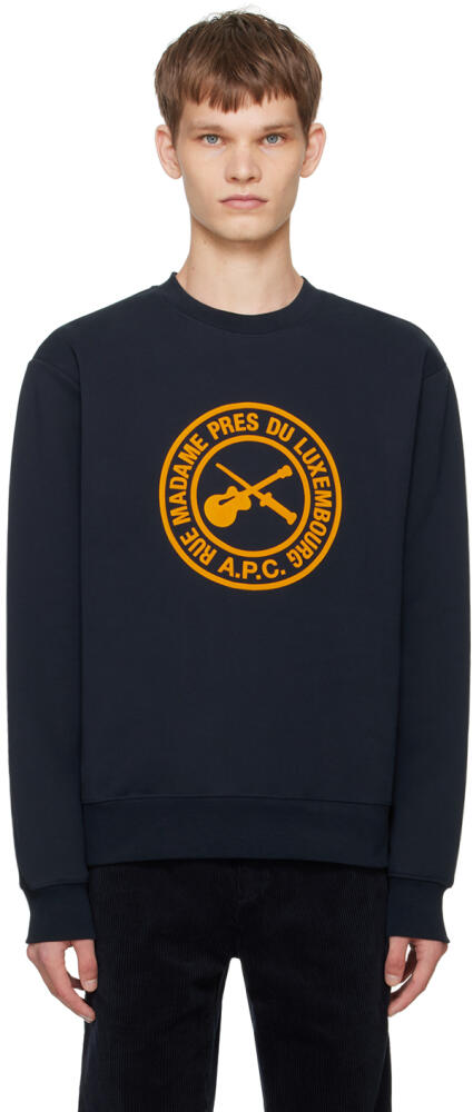 A.P.C. Navy Boxy Guitare Poignard Sweatshirt Cover