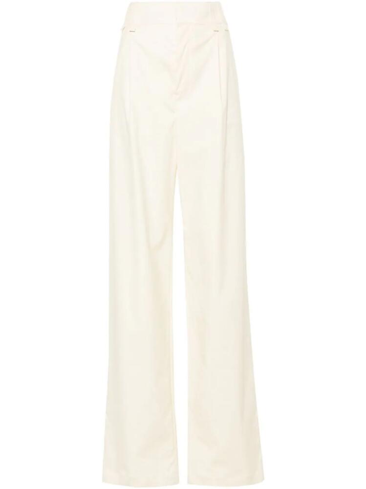 Saint Laurent dart-detailed straight trousers - Neutrals Cover