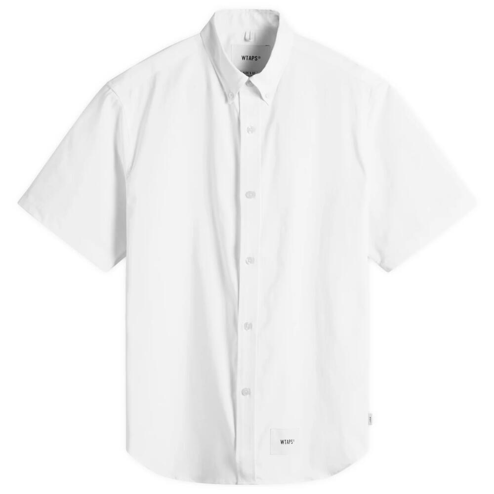 WTAPS Men's 08 Short Sleeve Work Shirt in White Cover