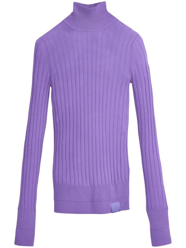 Marc Jacobs lightweight ribbed turtleneck top - Purple Cover