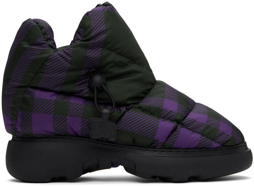 Burberry Black & Purple Check Pillow Boots Cover