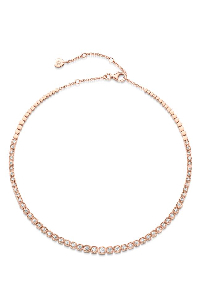 Sara Weinstock Isadora Cushion Diamond Choker Necklace in Rose Gold/Diamond Cover