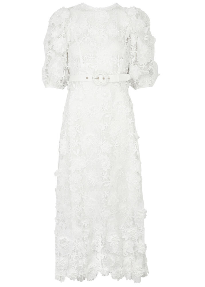 Zimmermann Halliday Floral Lace Midi Dress - Ivory Cover