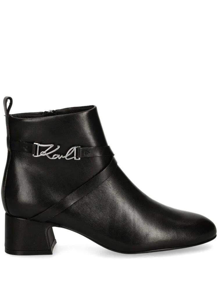 Karl Lagerfeld 50mm logo ankle boots - Black Cover