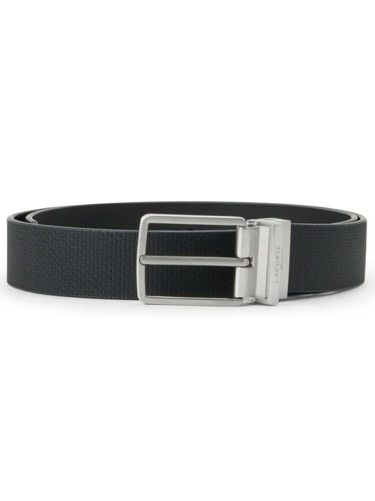 Lacoste logo-engraved leather belt - Black Cover