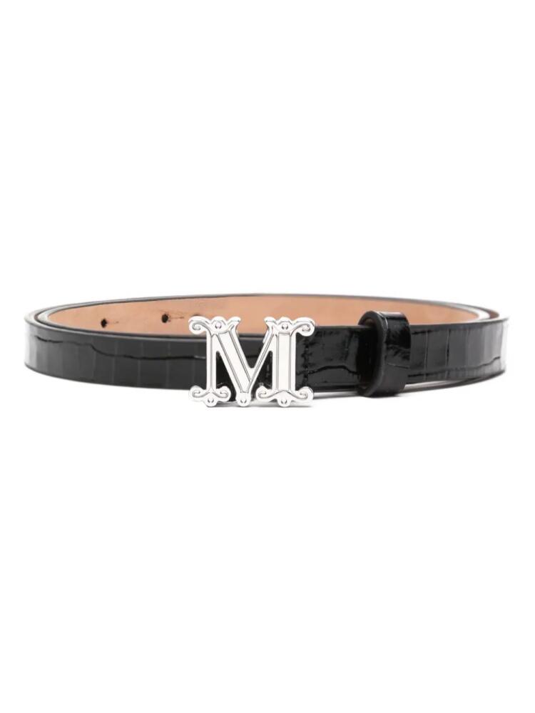 Max Mara monogram-buckle leather belt - Black Cover