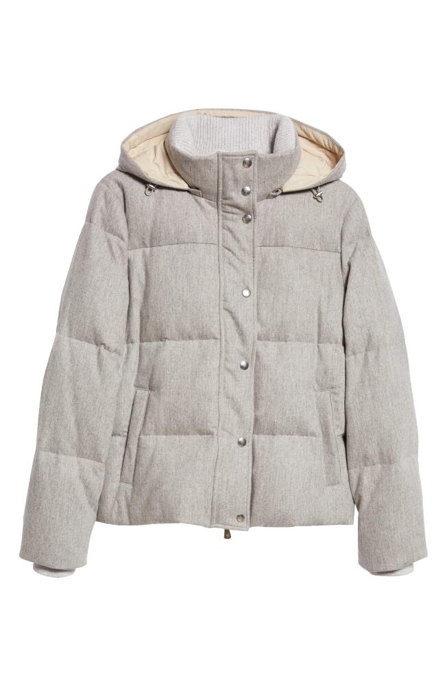 Eleventy Virgin Wool Blend Puffer Jacket in Grigio Chiaro Melange Cover