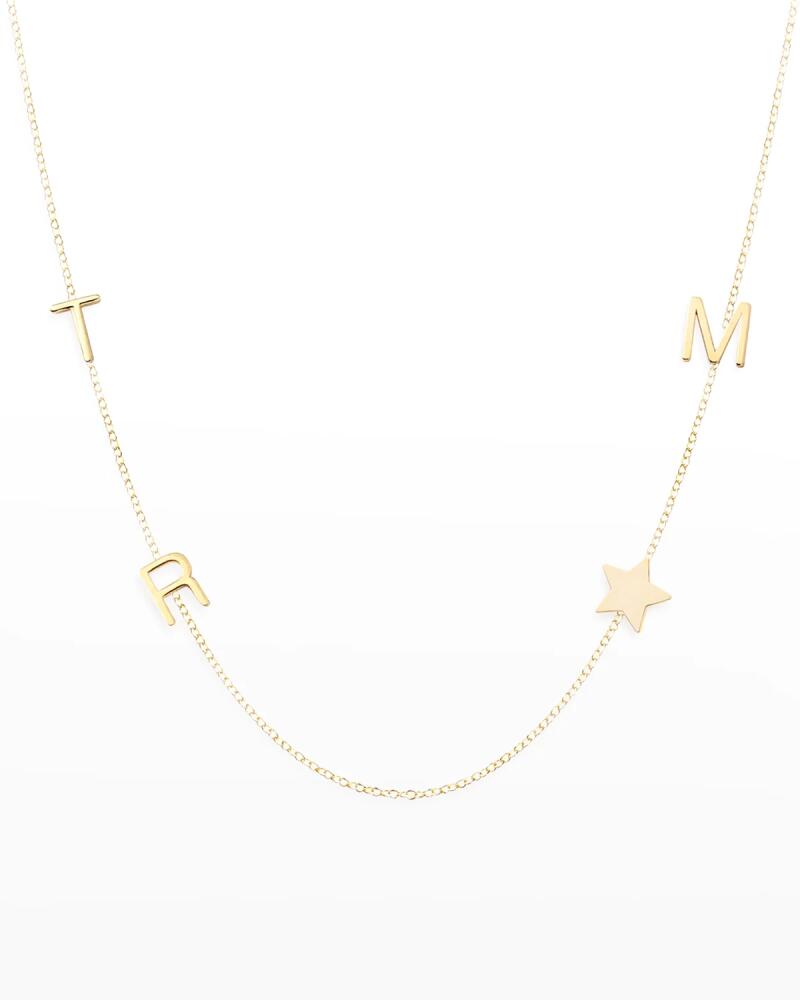 Maya Brenner Designs Personalized Mini Three-Letter & Star Pendant Necklace Cover