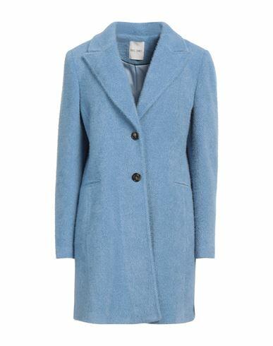 Take-two Woman Coat Light blue Polyester, Nylon Cover