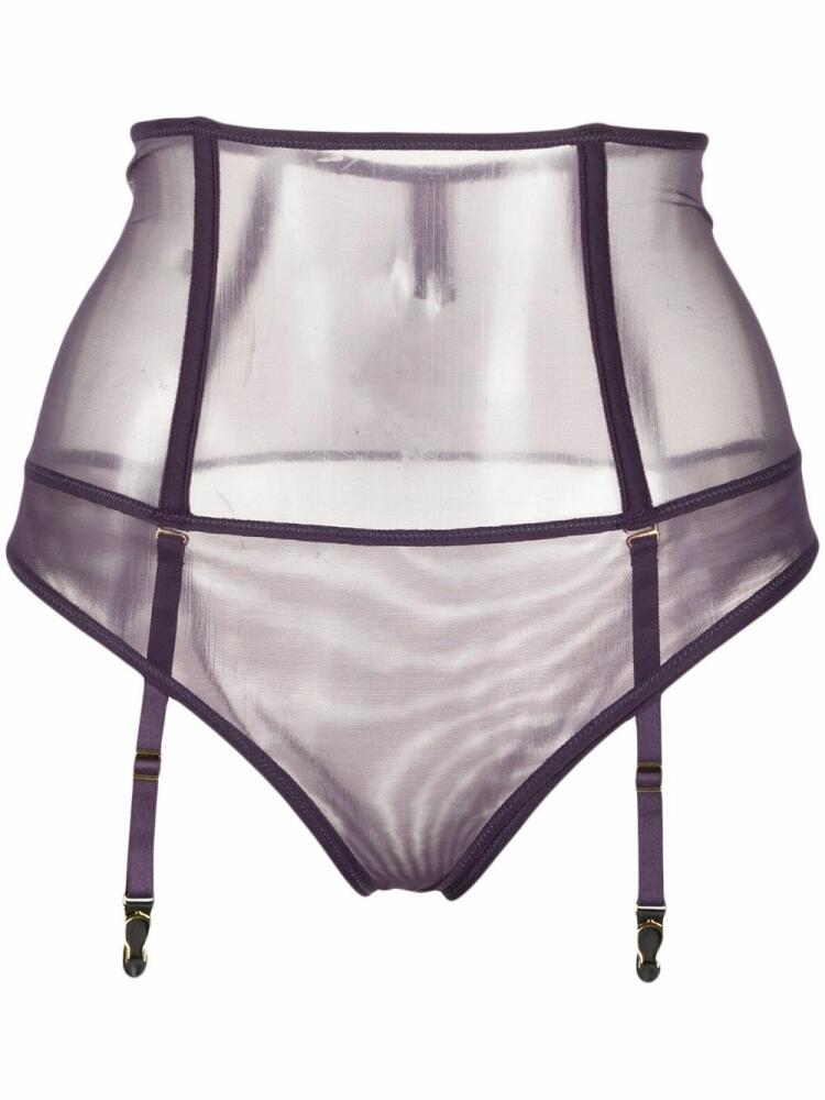 Maison Close L'Amoureuse high-waisted suspender briefs - Purple Cover