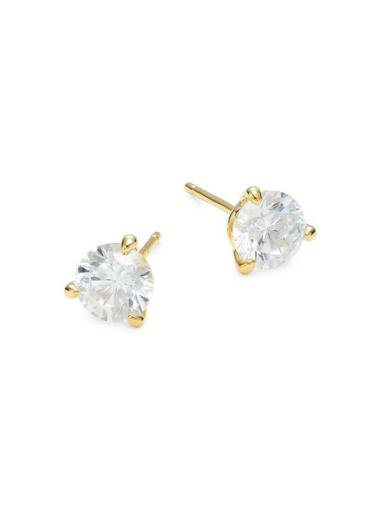 Lafonn Women's Goldplated Sterling Silver & Simulated Diamond Stud Earrings Cover