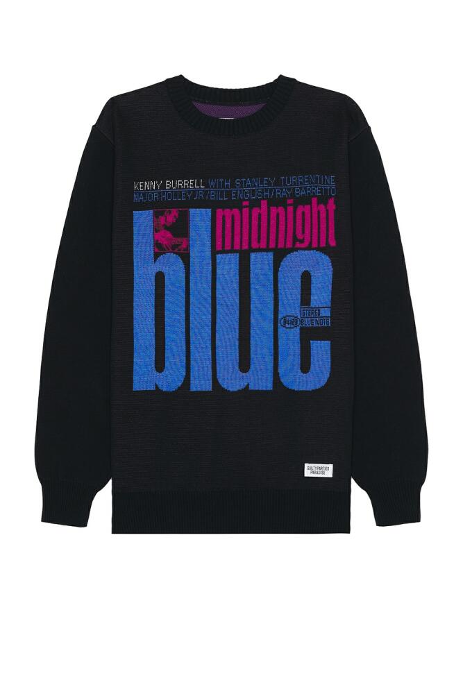 WACKO MARIA Blue Note Jacquard Sweater in Black Cover