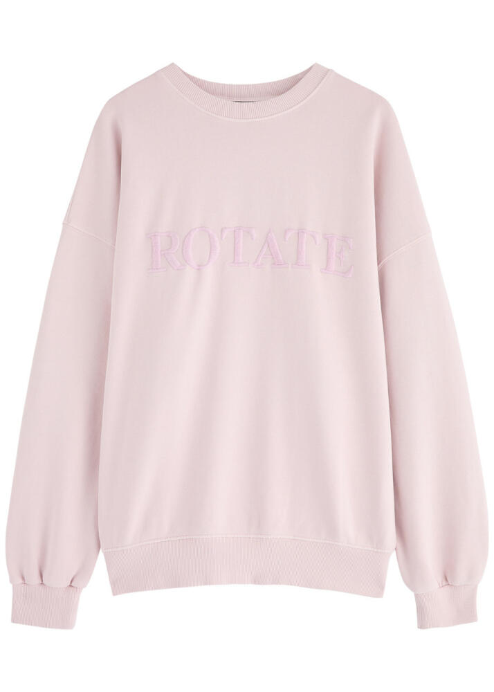 Rotate Sunday Logo-embroidered Cotton Sweatshirt - Pink Cover