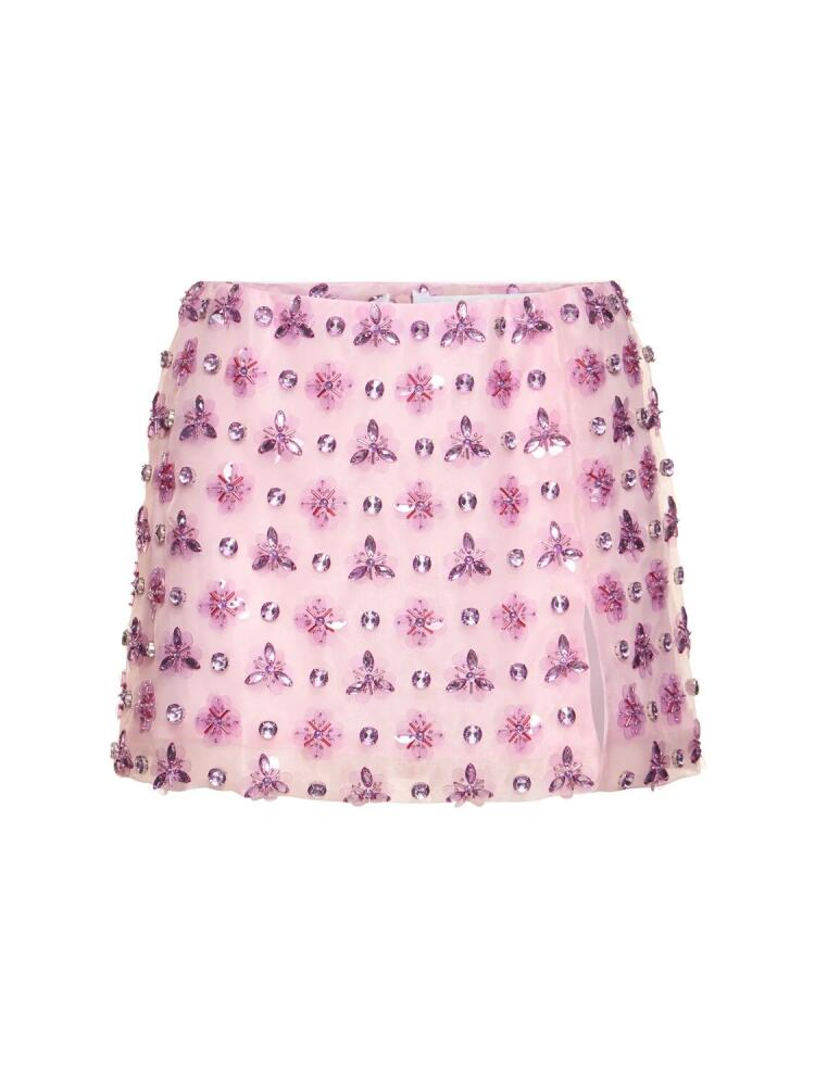 DES PHEMMES Embellished Organza Mini Skirt Cover