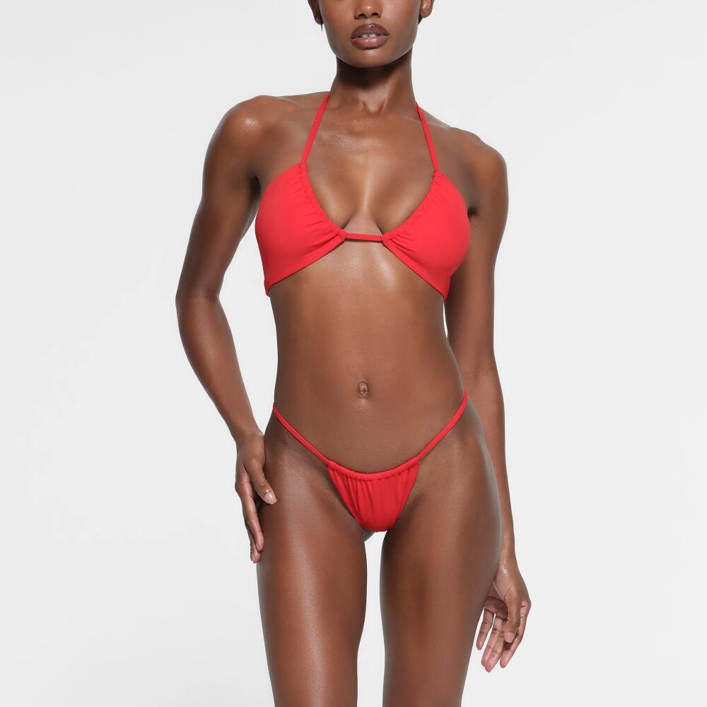 SKIMS Halter Bikini Top | Red | Small | Signature Swim Cover