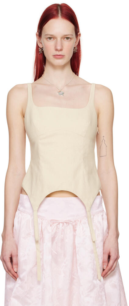 Sandy Liang Beige Miep Tank Top Cover