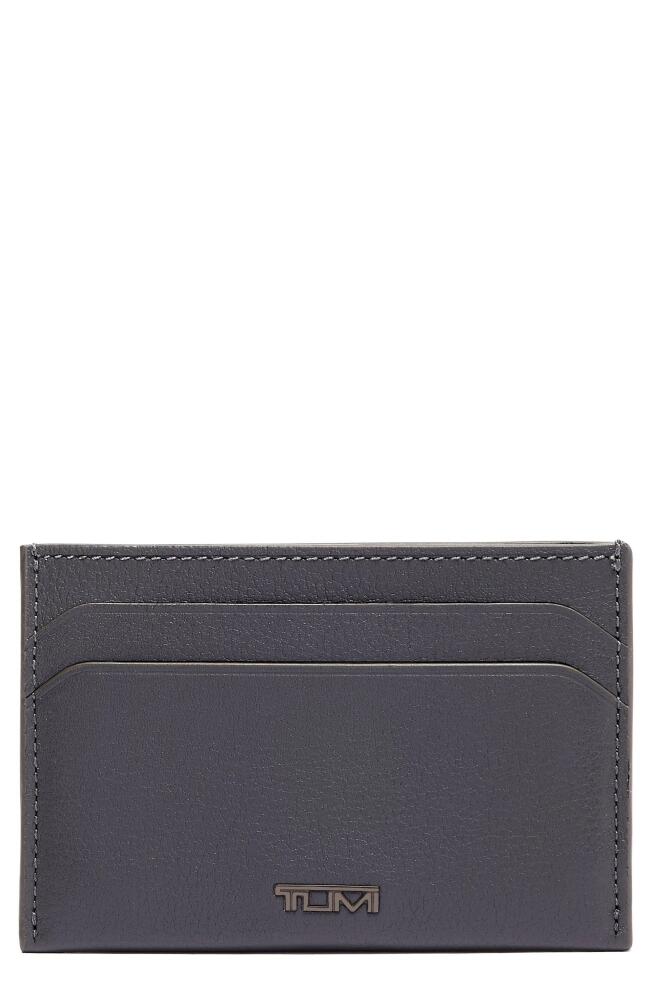 Tumi Nassau Slim Leather Card Case in Grey Texture Cover