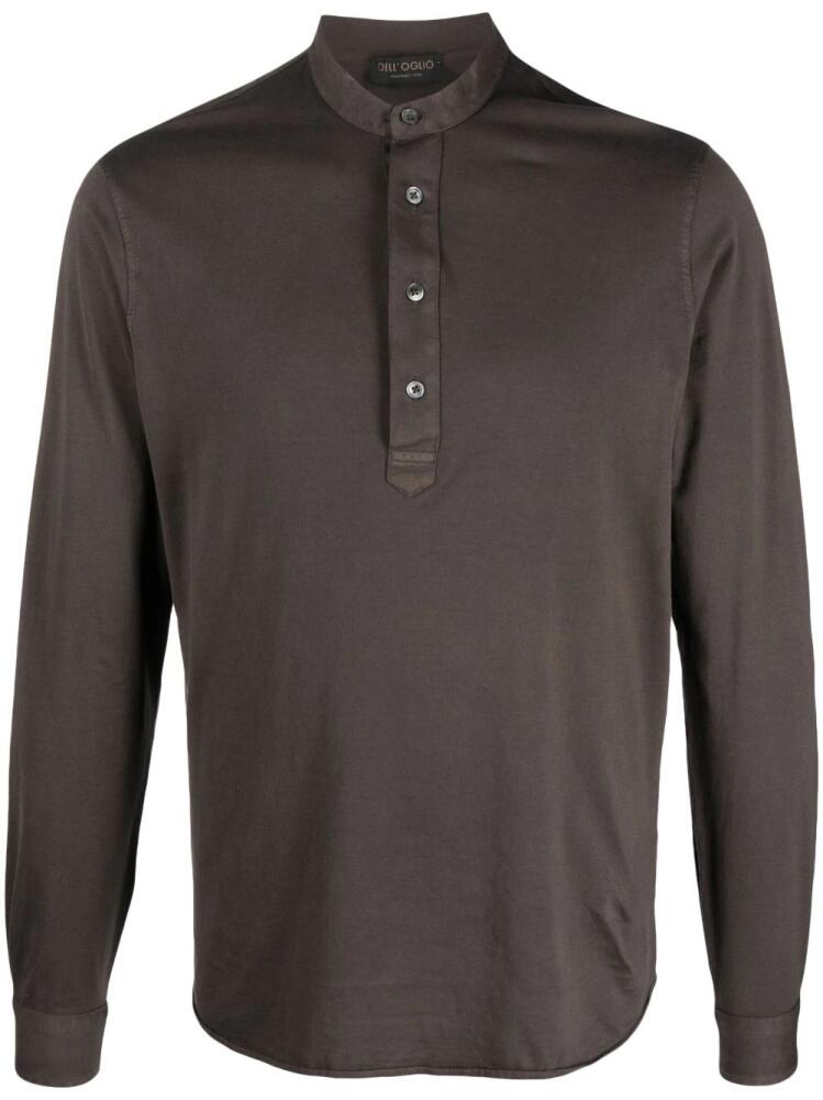 Dell'oglio band-collar cotton polo shirt - Brown Cover