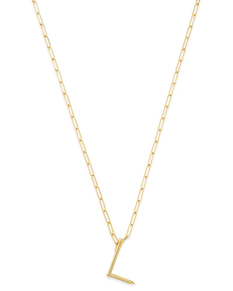 Zoe Lev 14K Yellow Gold Large Nail Initial Necklace, 18 Cover