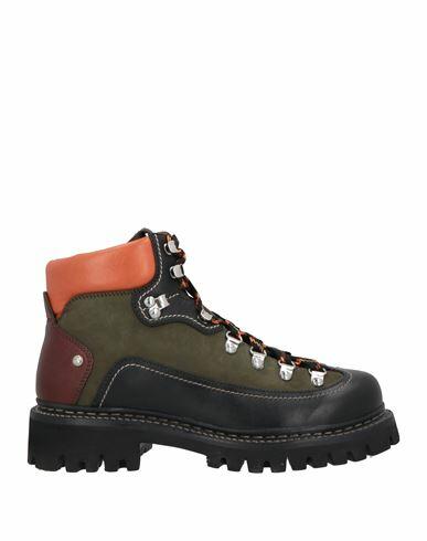 Dsquared2 Man Ankle boots Military green Leather Cover