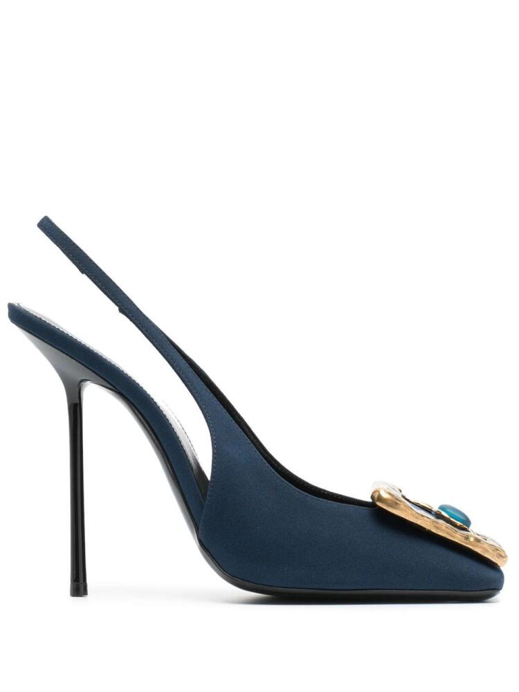 Saint Laurent 115mm Maxine slingback pumps - Blue Cover