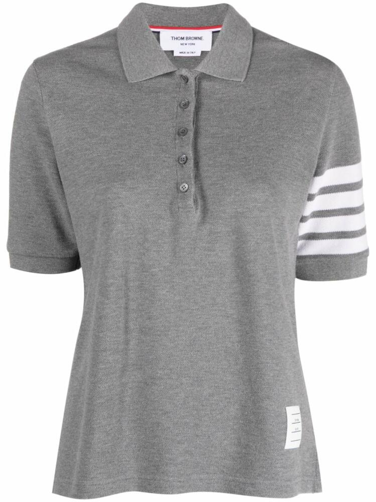 Thom Browne 4-Bar Stripe 2003-print polo shirt - Grey Cover