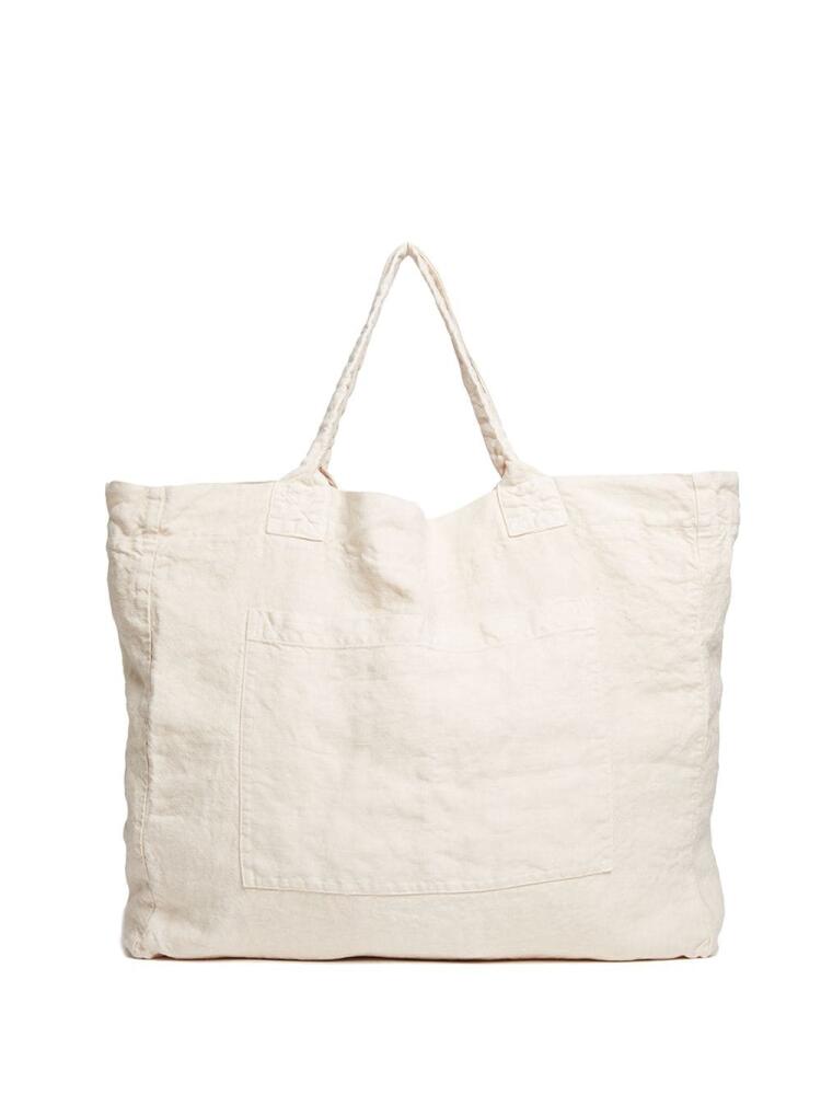 Once Milano linen weekend tote bag - Neutrals Cover