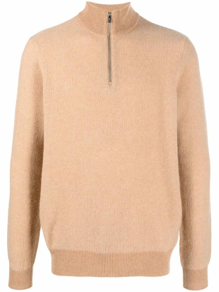 Ralph Lauren Purple Label half-zip cashmere sweater - Neutrals Cover