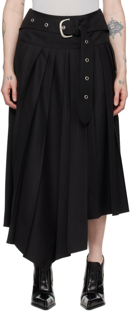 Off-White Black Belted Maxi Skirt Cover