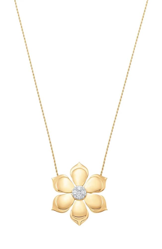 Sara Weinstock Lierre Diamond Flower Pendant Necklace in Yellow Gold/Diamond Cover