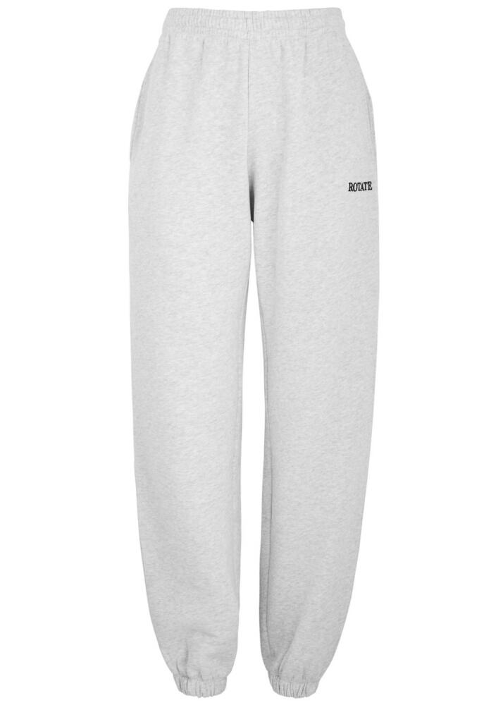 Rotate Sunday Logo-embroidered Cotton Sweatpants - Light Grey Cover