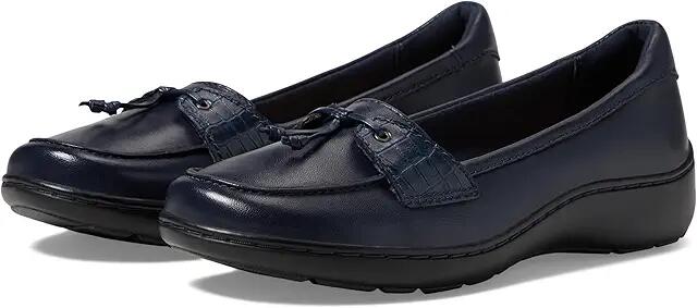 Clarks Cora Haley (Navy Leather) Women's Flat Shoes Cover