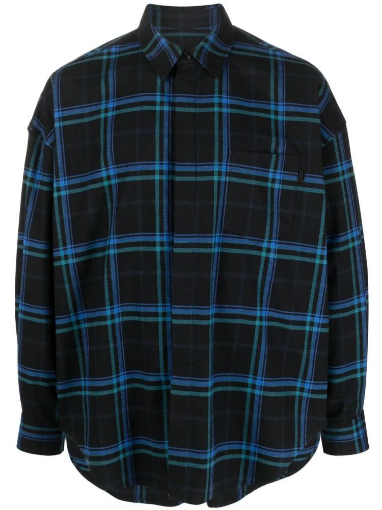 Juun.J checked chest-pocket shirt - Blue Cover