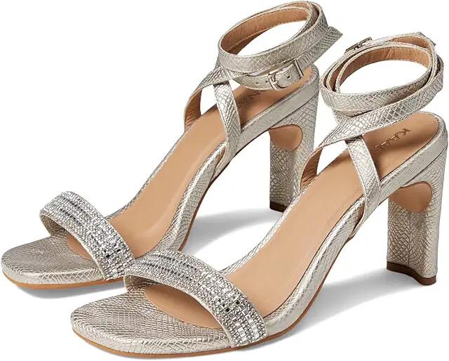 KAANAS Shania Diamond Heel with Ankle Strap (Pewter) Women's Shoes Cover