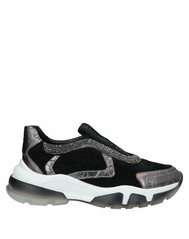 Ermanno Di Ermanno Scervino Woman Sneakers Black Soft Leather, Textile fibers Cover